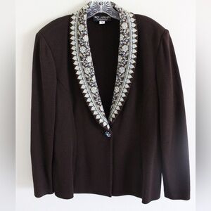 St. John Evening Brown Knit Suit Jacket